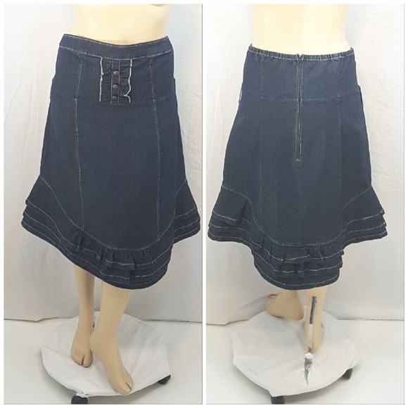 3x denim skirt